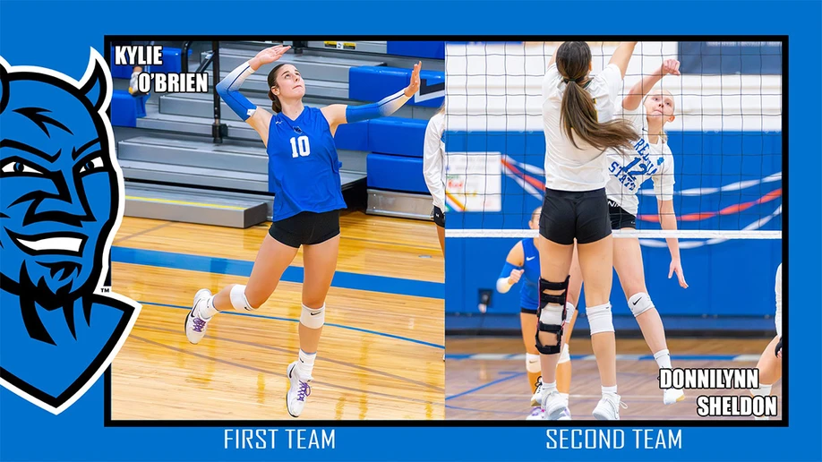 students playing volleyball