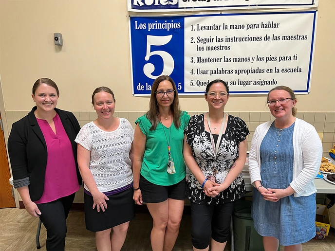 group of teachers standing