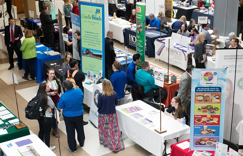 photo of previous job and internship expo in the Williams Center