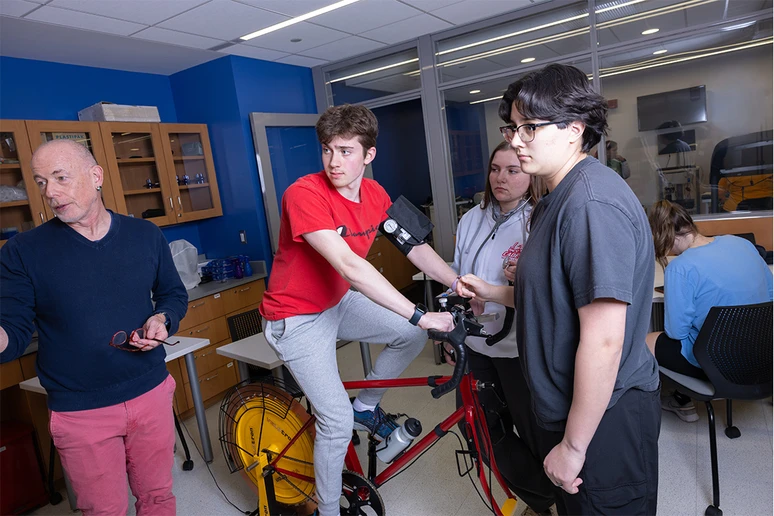 Exercise Science students working in the lab