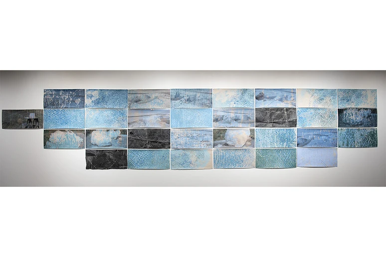 artwork of Lake Erie ice melt