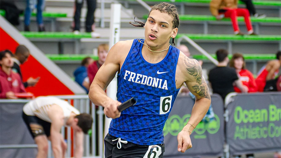 Cam Sample running on the track in a relay