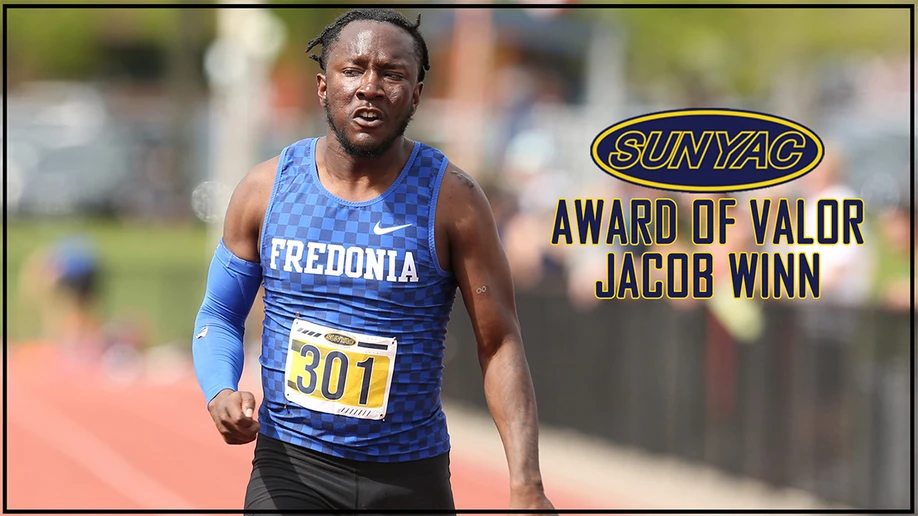 Jacob Winn running on the track
