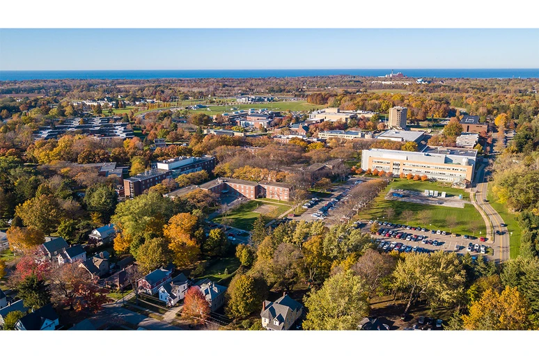 aerial photo of campus