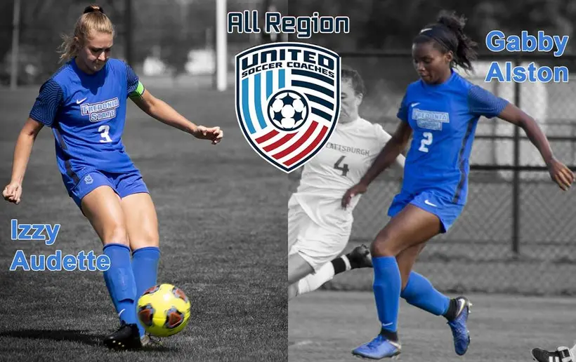 two women soccer players in action