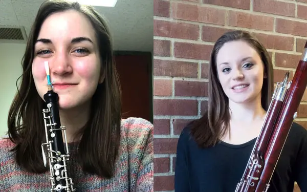 Concerto Competition winners Allison Dana and Lauren Henning.