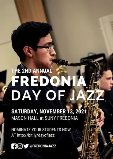 student playing saxophone