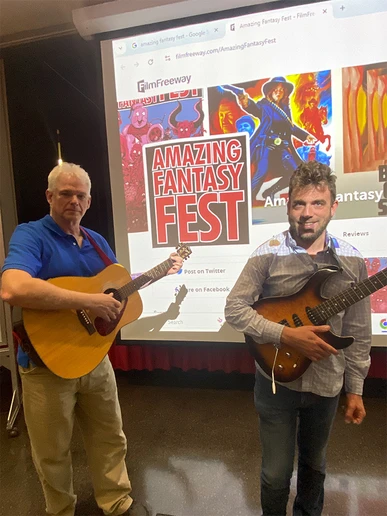 Award-winning song composers Armand Petri (left) and Ed Croft.