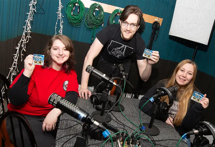 The “High Noon Friday” crew (from left): Isabella Inzinna, Hunter Halterman, Chloe Kowalyk