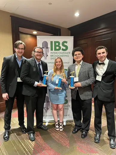 Displaying their first-place awards are (from left): Hunter Halterman, Alexander (Alex) Erwin, Chloe Kowalyk, Daniel (Dan) Granados and Matthew (Matt) Volz.