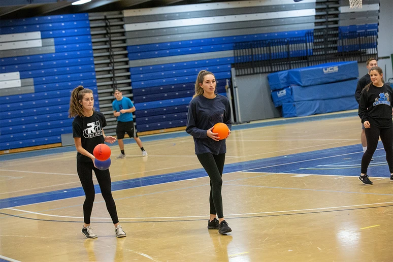 Women's dodgeball match