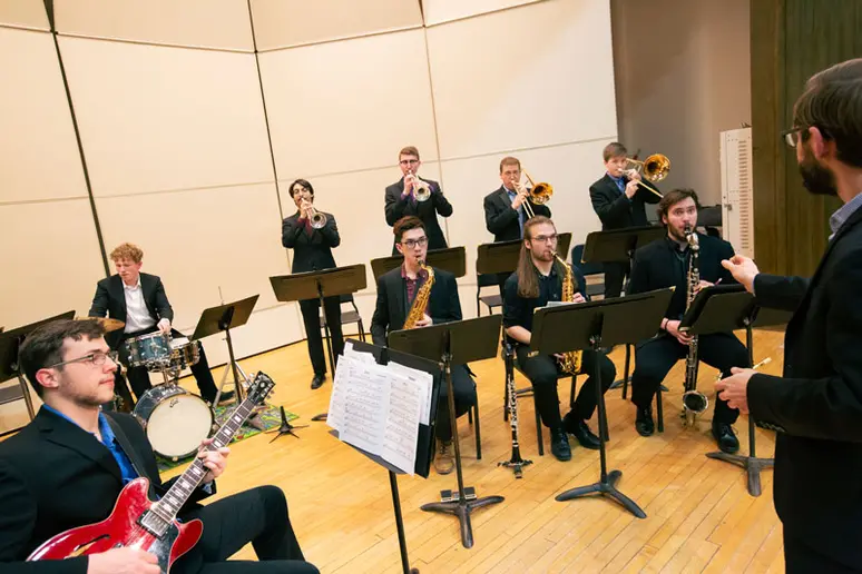 Flextet performing in Mason Hall