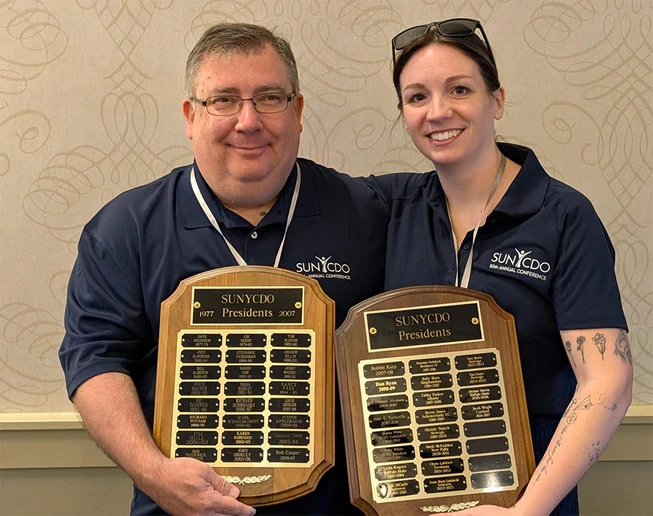 Christopher LaGrow and Tina Phillips, Associate Director of Experiential Learning at SUNY Oswego