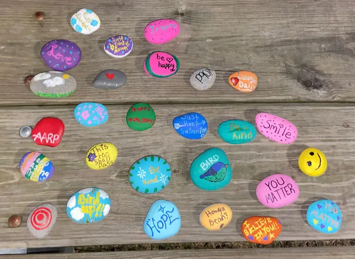 rocks painted with inspirational messages