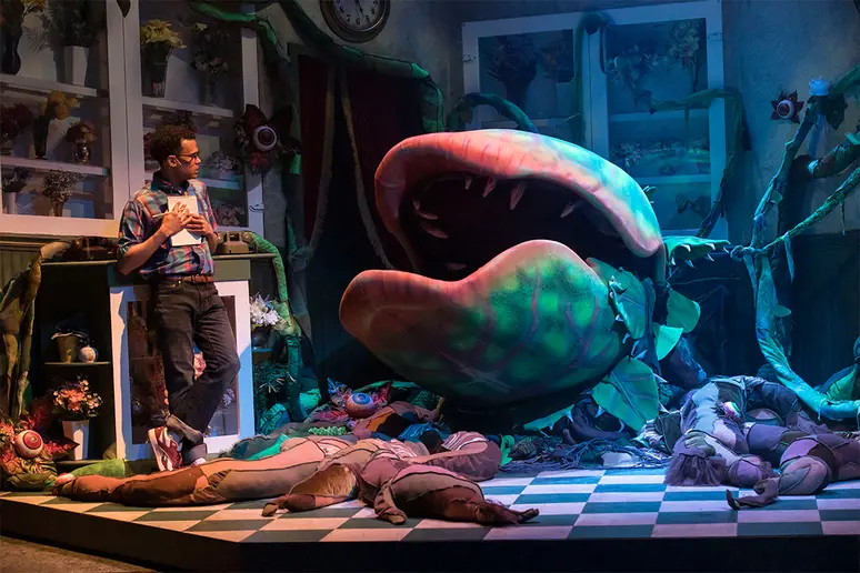A scene depicting Plant Puppet, from “Little Shop of Horrors.”