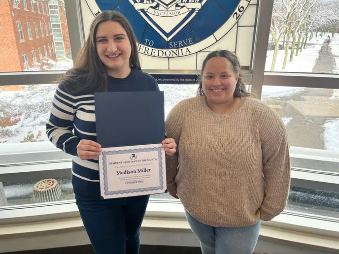 Maddi Miller and Residence Director Kayla Makosiej, Residence Life, Biology major, Environmental Science major