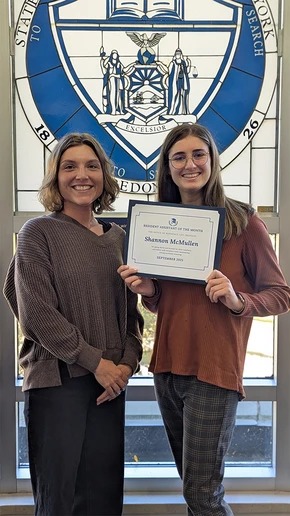 Shannon McMullen (right), with Residence Director Donna Good West