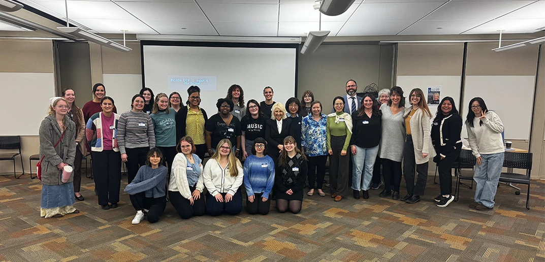 group photo of attendees at the music therapy conference