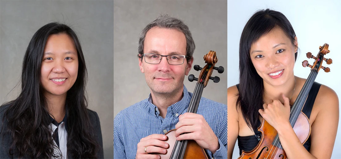 School of Music faculty (from left): Isabel Ong, David Rose and Jessica Tong.