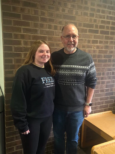 Honors Program Student of the Month Makayla Mohrman, with Dr. Michael Clarkson-Hendrix.