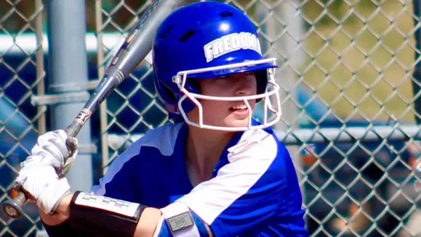softball player at bat