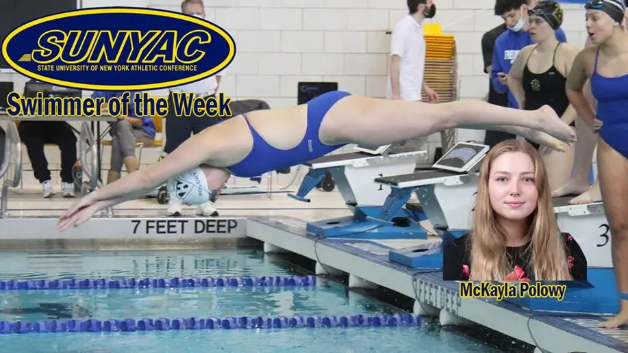 swimmer McKayla Polowy diving into pool