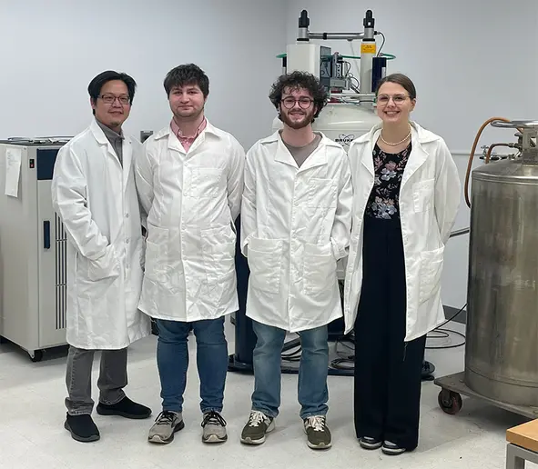 Researchers Dr. Allan Cardenas, Jonas Simora, Sawyer Oppenneer and Isabelle Price.