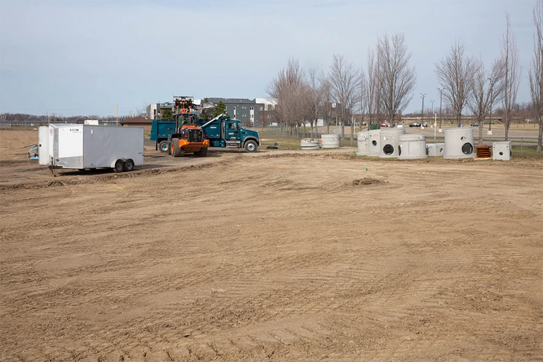 track & field stadium construction site