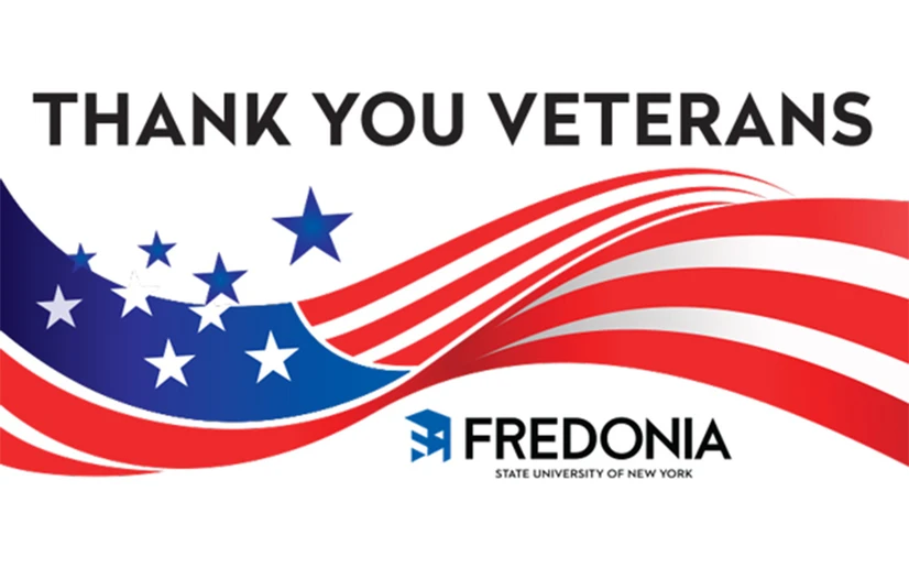 red, white and blue stars and stripes banner with words thank you veterans