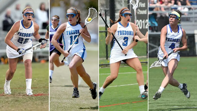 Lacrosse players in action