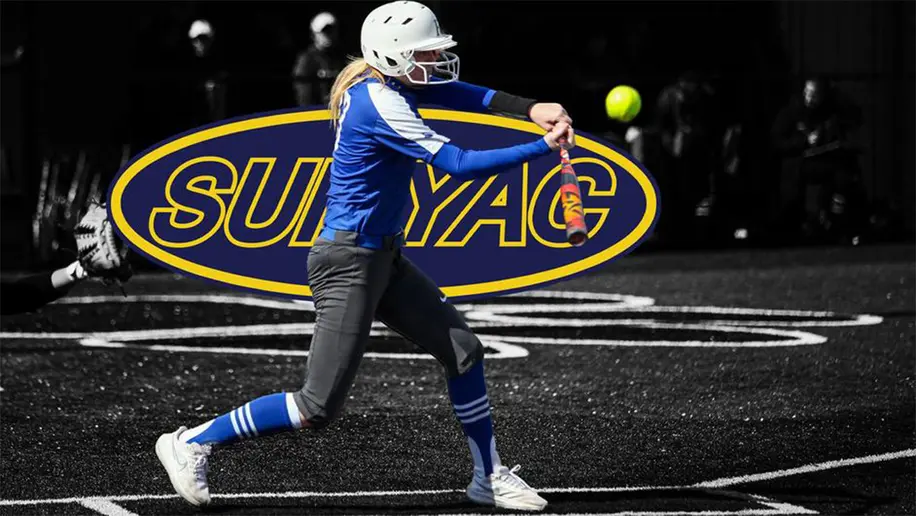 Allie Wandell hitting softball.