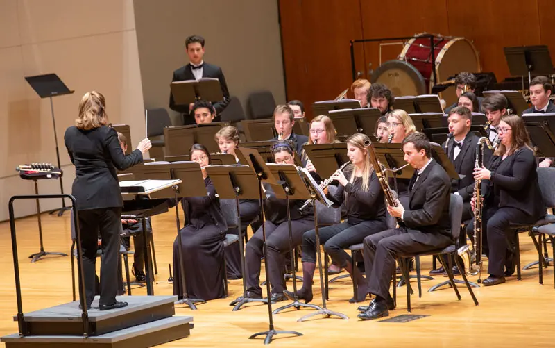 Wind Ensemble on King Concert Hall state.