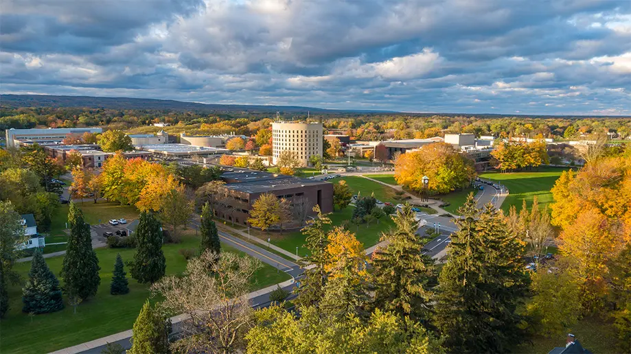 aerial photo of campus