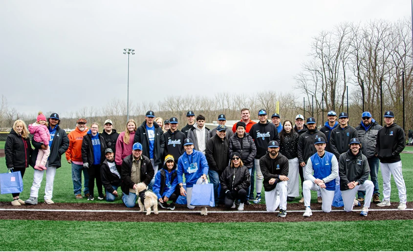 photo of baseball players and their family members