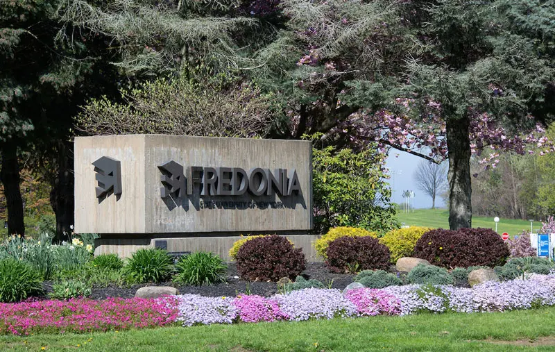 college entrance sign