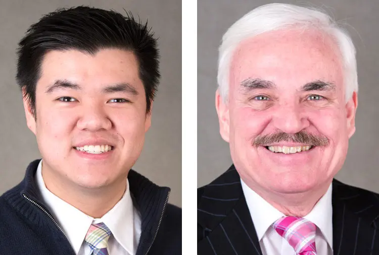Adjunct Lecturer Carl Lam, ’14 and Assistant Professor Mike Igoe