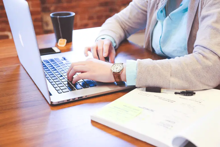 person working on laptop