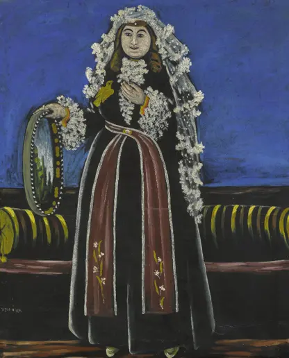 Georgian Woman Wearing a Lechaki by Niko Pirosmani