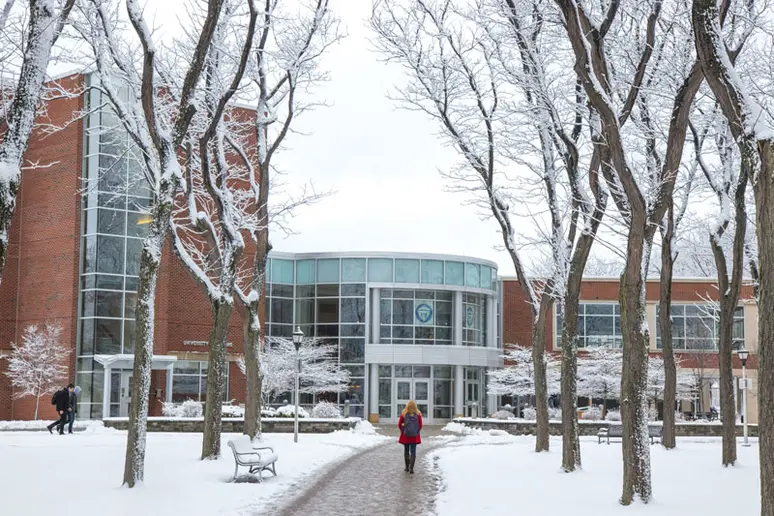lovely winter scene on the Fredonia campus