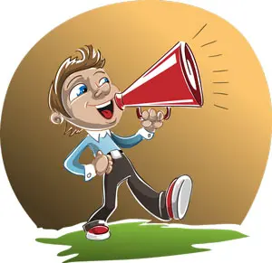 illustration of cheerleader with megaphone