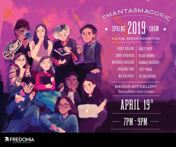 The poster for the spring 2019 senior exhibition “Phantasmagoric”