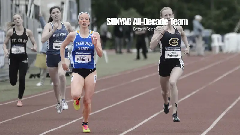 Brittany Feldman running on track