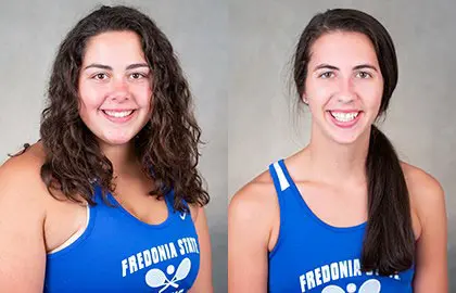 tennis players Sarah Bunk and Mikayla Johnson