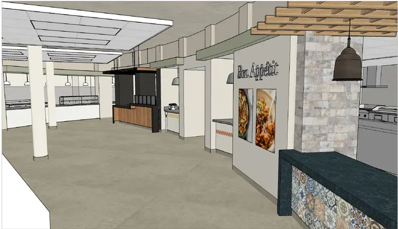 architects rendering for new space
