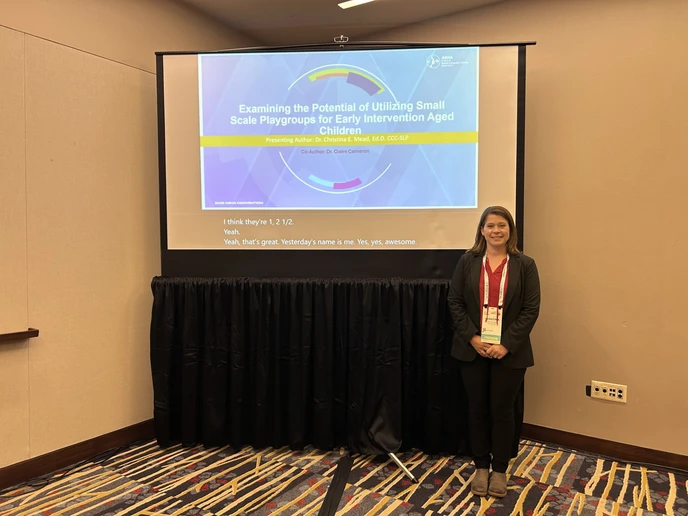 Dr. Christina Mead, with her presentation.