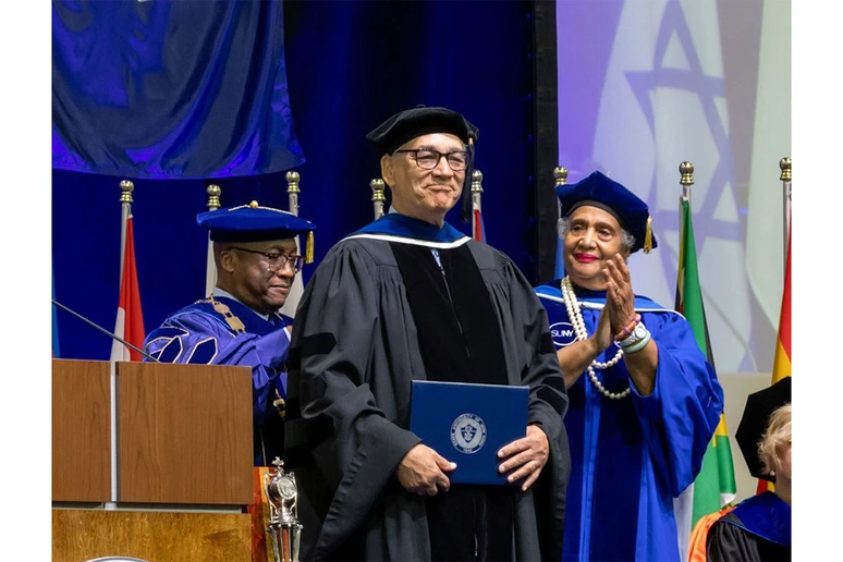 Reginal Spiller receiving honorary degree