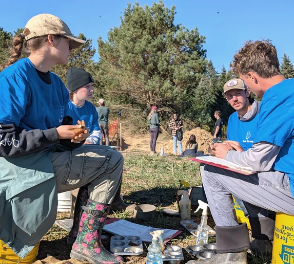 Team working on Group Pit 2 are (from left): Emma Steffenhagen, Mia Enders, Alex Gombos and Weston Hepler.