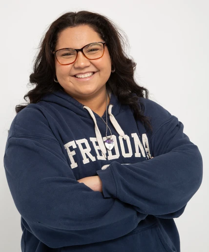 Alexa Batuyong, a first-year student at Fredonia, embracs life on campus