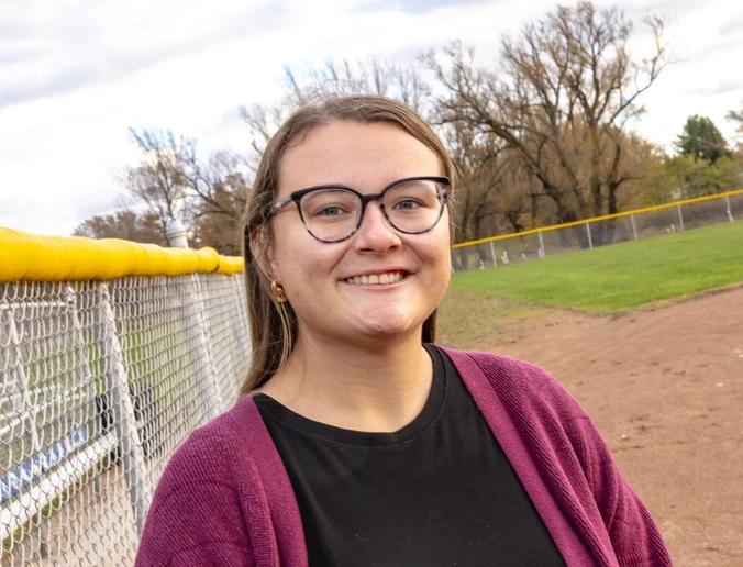 Alexis Tofil on softball field