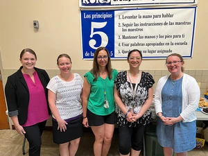 group of teachers standing